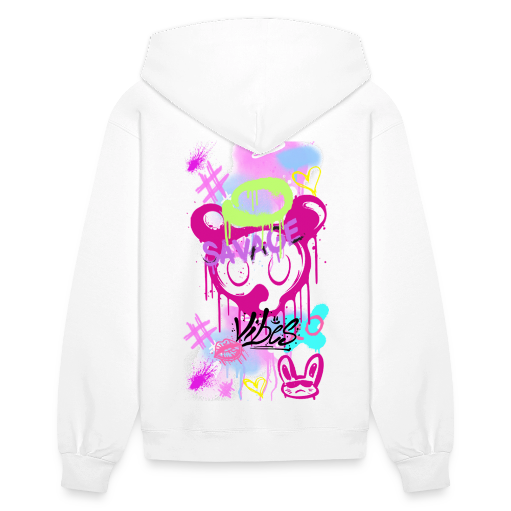 Savage Vibes Hoodie – For the Fearless Woman - white